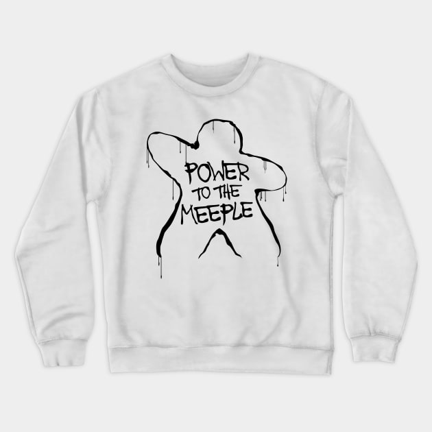 Power To The Meeple | Boardgames Crewneck Sweatshirt by JustSandN